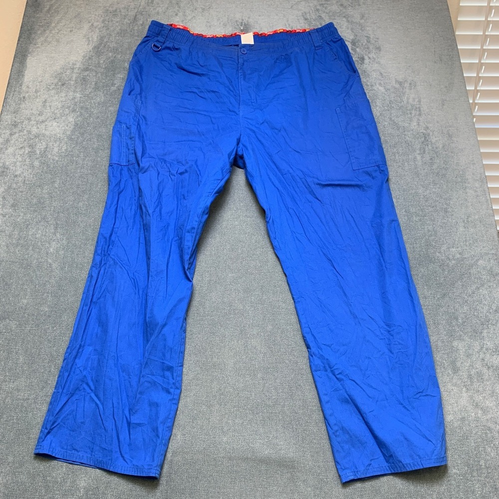 Dickies Eds Signature Scrub Pants Men's 2XL Royal Blue Medical Cargo Wide Leg